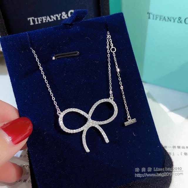 Tiffany純銀飾品 蒂芙尼女士專櫃爆款大號蝴蝶結項鏈 Tiffany純銀鎖骨鏈  zgt1808